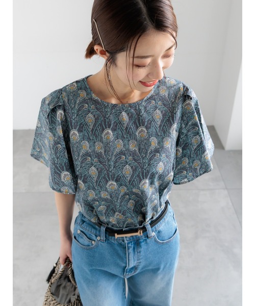 Te chichi（テチチ）の「【LIBERTY FABRICS】フレアスリーブブラウス（シャツ/ブラウス・レディース・ターコイズブルー/チャコールグレー・F）」の14枚目の写真