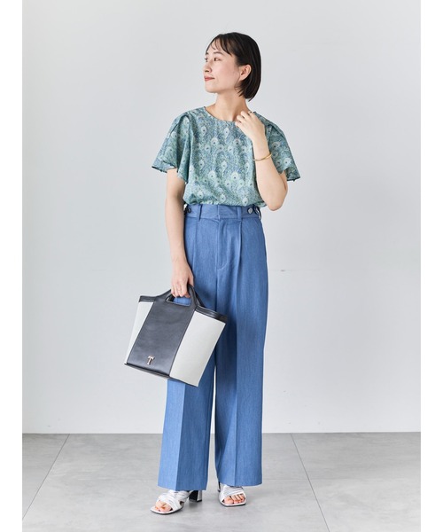 Te chichi（テチチ）の「【LIBERTY FABRICS】フレアスリーブブラウス（シャツ/ブラウス・レディース・ターコイズブルー/チャコールグレー・F）」の16枚目の写真