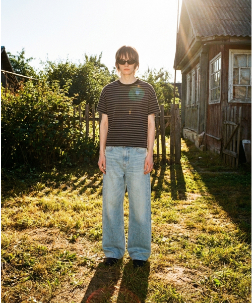 REBRENNER（リブレンナー）の「ピーチストライプクロップ半袖Tシャツチャコールブラック（Tシャツ/カットソー・メンズ・チャコールグレー×ブラック・MEDIUM/LARGE/X-LARGE）」の13枚目の写真