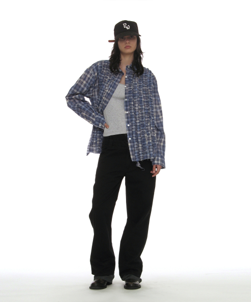 PARTIMENTO WOMEN(パルティメントウィメン)の「ウォッシュドダブルレイヤーパンツ_ブラック(その他パンツ・レディース・その他・SMALL/MEDIUM)」の1枚目の写真