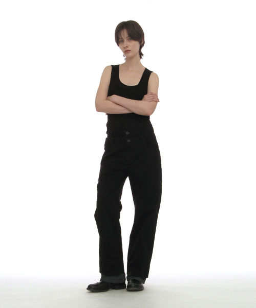 PARTIMENTO WOMEN(パルティメントウィメン)の「ウォッシュドダブルレイヤーパンツ_ブラック(その他パンツ・レディース・その他・SMALL/MEDIUM)」の9枚目の写真