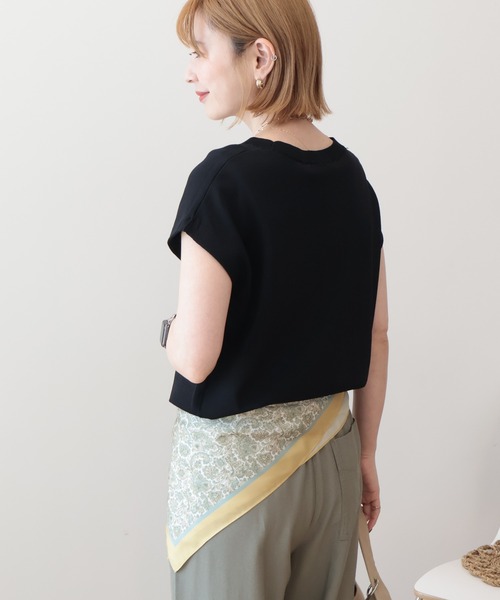 AMERICAN HOLIC（アメリカンホリック）の「【接触冷感･UVカット】フレンチスリーブニット（ニット/セーター・レディース・オフホワイト/ブラック/レッド/ブラウン・M/L）」の13枚目の写真