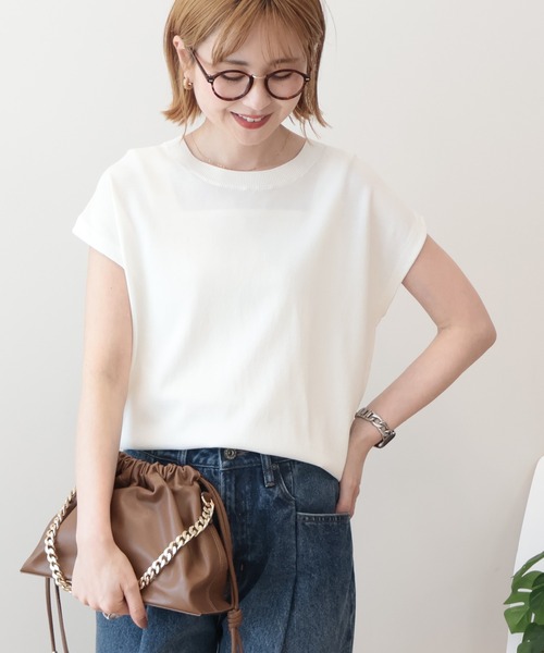 AMERICAN HOLIC（アメリカンホリック）の「【接触冷感･UVカット】フレンチスリーブニット（ニット/セーター・レディース・オフホワイト/ブラック/レッド/ブラウン・M/L）」の20枚目の写真