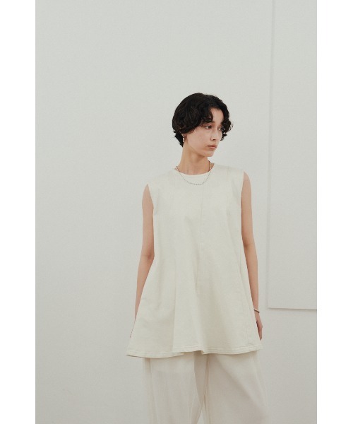 STYLEMIXER（スタイルミキサー）の「パネルフレアデニムチュニック（タンクトップ・レディース・ブラック/ホワイト・SMALL/MEDIUM）」の3枚目の写真