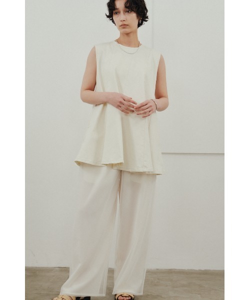 STYLEMIXER（スタイルミキサー）の「パネルフレアデニムチュニック（タンクトップ・レディース・ブラック/ホワイト・SMALL/MEDIUM）」の5枚目の写真
