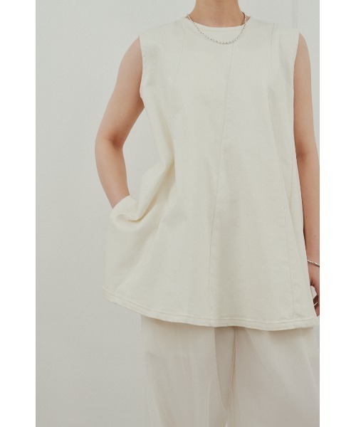 STYLEMIXER（スタイルミキサー）の「パネルフレアデニムチュニック（タンクトップ・レディース・ブラック/ホワイト・SMALL/MEDIUM）」の6枚目の写真
