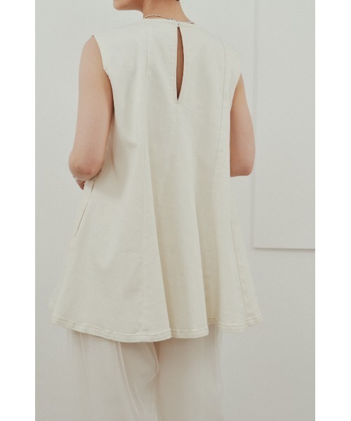 STYLEMIXER（スタイルミキサー）の「パネルフレアデニムチュニック（タンクトップ・レディース・ブラック/ホワイト・SMALL/MEDIUM）」の7枚目の写真
