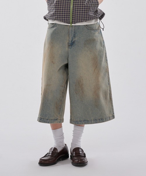 WISH FOR EVER（ウィッシュフォーエバー）の「ASSORT FLARE SHORTS（JORTS）/アソート フレア ショーツ（ジョーツ）（その他パンツ・メンズ・ライトブルー/インディゴブルー/カモフラージュ・SMALL/MEDIUM/LARGE）」の2枚目の写真