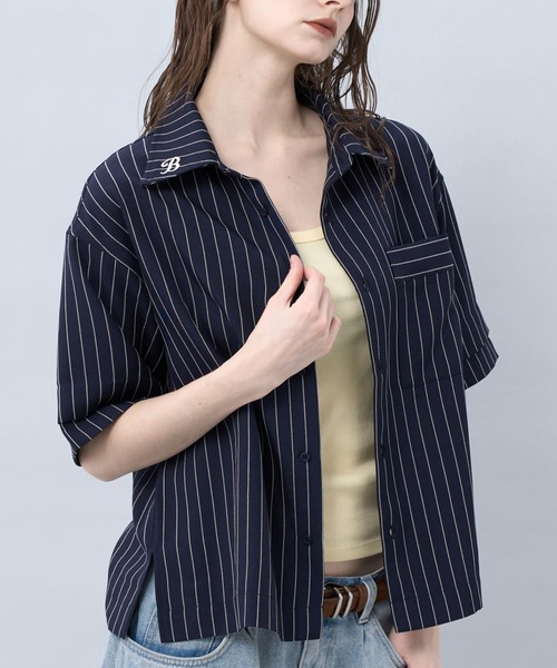 Striped short sleeve shirt 一 ストライプ半袖シャツ －（シャツ