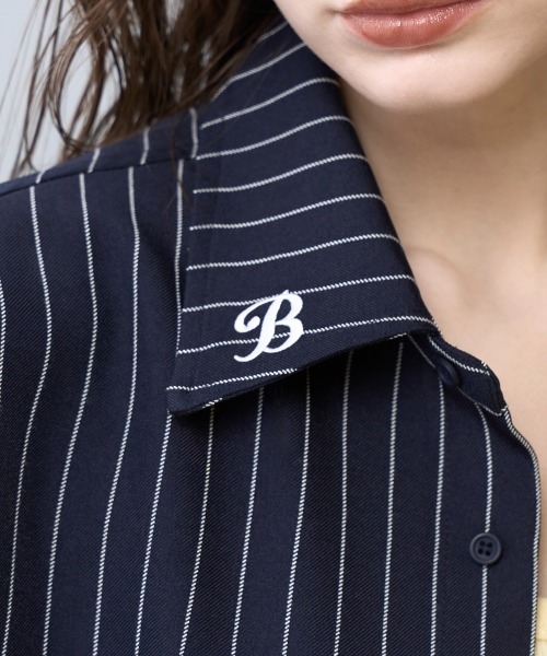 BENUA(ベヌア)の「Striped short sleeve shirt 一 ストライプ半袖シャツ -(シャツ/ブラウス・メンズ・ホワイト/ネイビー・FREE)」の5枚目の写真