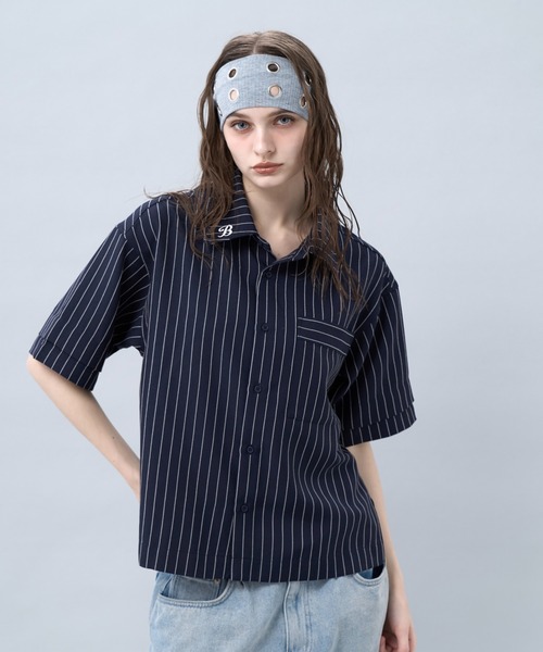 BENUA(ベヌア)の「Striped short sleeve shirt 一 ストライプ半袖シャツ -(シャツ/ブラウス・メンズ・ホワイト/ネイビー・FREE)」の10枚目の写真