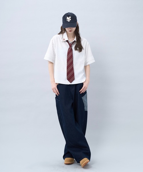 BENUA(ベヌア)の「Striped short sleeve shirt 一 ストライプ半袖シャツ -(シャツ/ブラウス・メンズ・ホワイト/ネイビー・FREE)」の20枚目の写真
