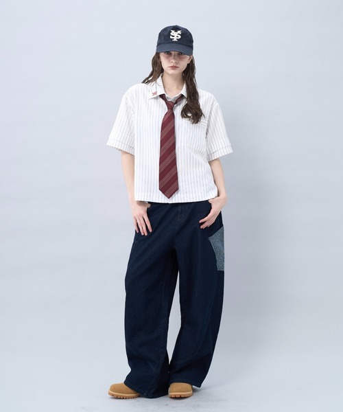 BENUA(ベヌア)の「Striped short sleeve shirt 一 ストライプ半袖シャツ -(シャツ/ブラウス・メンズ・ホワイト/ネイビー・FREE)」の21枚目の写真