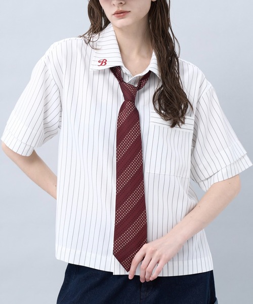 BENUA(ベヌア)の「Striped short sleeve shirt 一 ストライプ半袖シャツ -(シャツ/ブラウス・メンズ・ホワイト/ネイビー・FREE)」の17枚目の写真