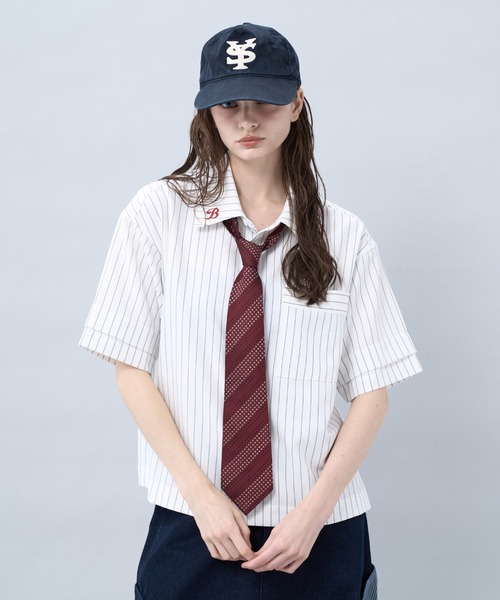 BENUA(ベヌア)の「Striped short sleeve shirt 一 ストライプ半袖シャツ -(シャツ/ブラウス・メンズ・ホワイト/ネイビー・FREE)」の12枚目の写真