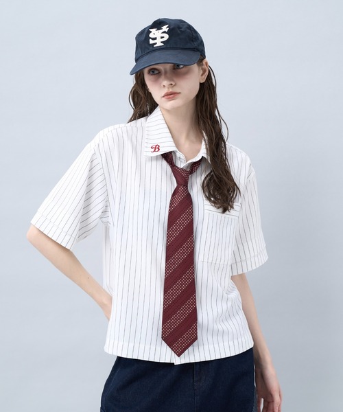 BENUA(ベヌア)の「Striped short sleeve shirt 一 ストライプ半袖シャツ -(シャツ/ブラウス・メンズ・ホワイト/ネイビー・FREE)」の13枚目の写真