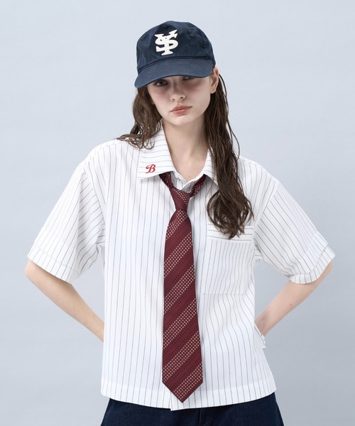 BENUA(ベヌア)の「Striped short sleeve shirt 一 ストライプ半袖シャツ -(シャツ/ブラウス・メンズ・ホワイト/ネイビー・FREE)」の14枚目の写真