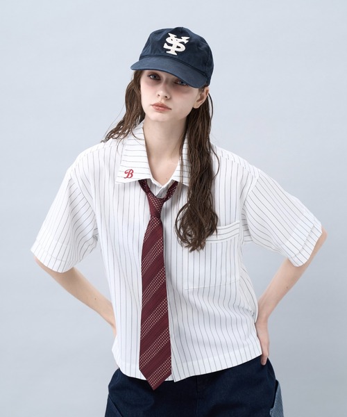 BENUA(ベヌア)の「Striped short sleeve shirt 一 ストライプ半袖シャツ -(シャツ/ブラウス・メンズ・ホワイト/ネイビー・FREE)」の15枚目の写真