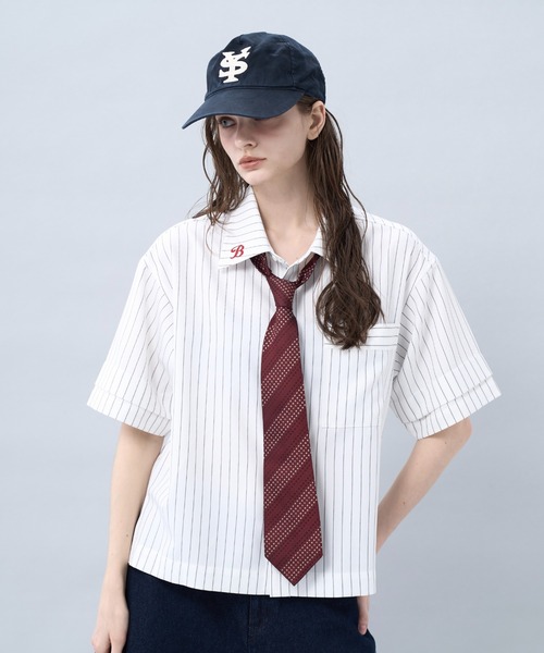 BENUA(ベヌア)の「Striped short sleeve shirt 一 ストライプ半袖シャツ -(シャツ/ブラウス・メンズ・ホワイト/ネイビー・FREE)」の16枚目の写真