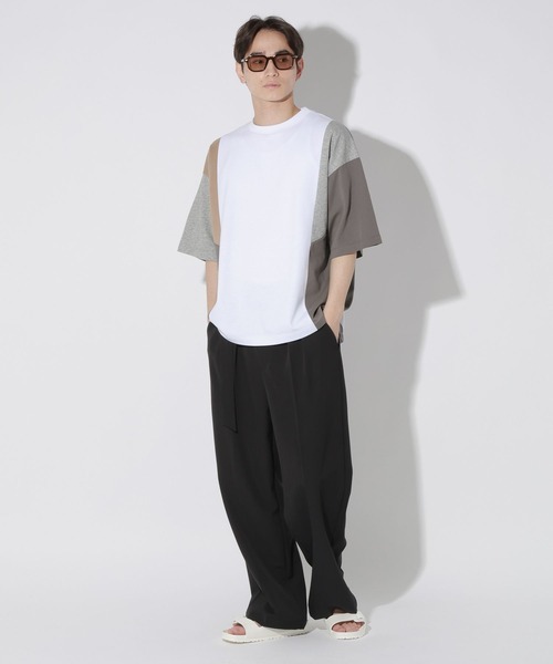 LAKOLE（ラコレ）の「アシンメトリーパネルＴ / 665194（Tシャツ/カットソー・メンズ・ホワイト/ブルー/ブラック・LARGE/MEDIUM）」の4枚目の写真