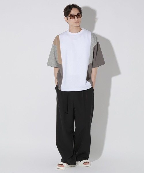LAKOLE（ラコレ）の「アシンメトリーパネルＴ / 665194（Tシャツ/カットソー・メンズ・ホワイト/ブルー/ブラック・LARGE/MEDIUM）」の6枚目の写真