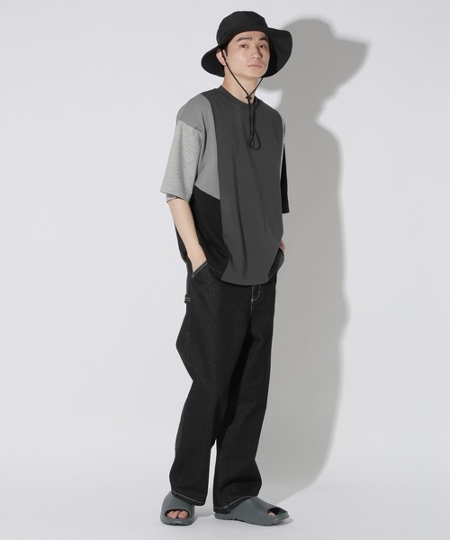 LAKOLE（ラコレ）の「アシンメトリーパネルＴ / 665194（Tシャツ/カットソー・メンズ・ホワイト/ブルー/ブラック・LARGE/MEDIUM）」の8枚目の写真