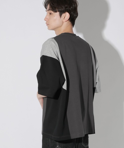 LAKOLE（ラコレ）の「アシンメトリーパネルＴ / 665194（Tシャツ/カットソー・メンズ・ホワイト/ブルー/ブラック・LARGE/MEDIUM）」の9枚目の写真