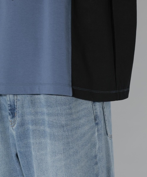 LAKOLE（ラコレ）の「アシンメトリーパネルＴ / 665194（Tシャツ/カットソー・メンズ・ホワイト/ブルー/ブラック・LARGE/MEDIUM）」の19枚目の写真
