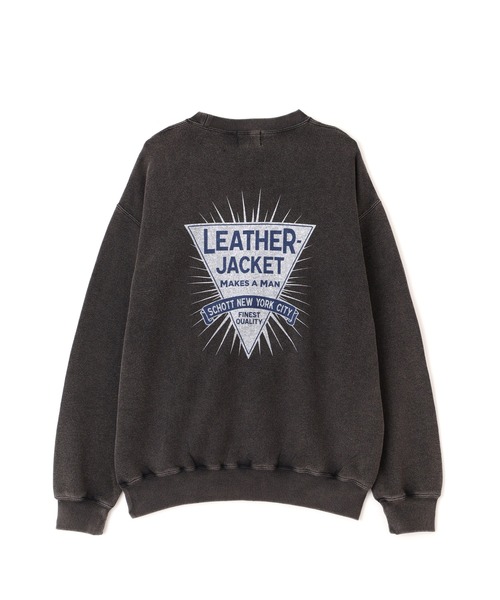 Schott(ショット)の「Schott/ショット/CREW SWEAT LEATHER JACKET MAKES A MAN/クルー スウェット レザー ジャケット メイクスアマン(スウェット・メンズ・ブラック/ダークグリーン・XL/2XL/L/M)」の15枚目の写真