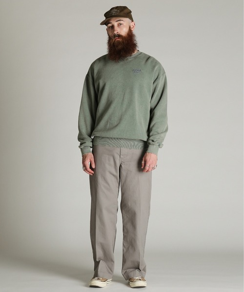 Schott(ショット)の「Schott/ショット/CREW SWEAT LEATHER JACKET MAKES A MAN/クルー スウェット レザー ジャケット メイクスアマン(スウェット・メンズ・ブラック/ダークグリーン・XL/2XL/L/M)」の14枚目の写真