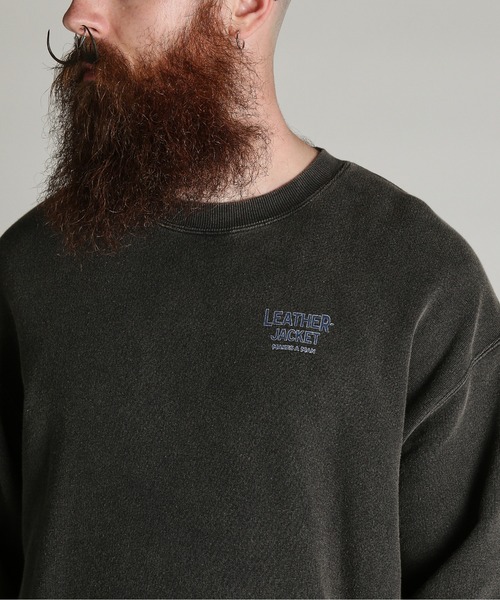 Schott(ショット)の「Schott/ショット/CREW SWEAT LEATHER JACKET MAKES A MAN/クルー スウェット レザー ジャケット メイクスアマン(スウェット・メンズ・ブラック/ダークグリーン・XL/2XL/L/M)」の8枚目の写真