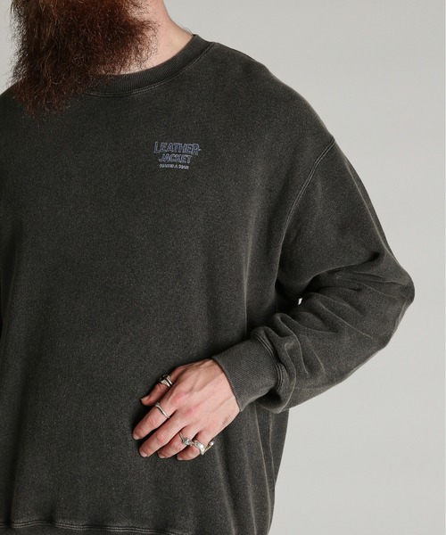 Schott(ショット)の「Schott/ショット/CREW SWEAT LEATHER JACKET MAKES A MAN/クルー スウェット レザー ジャケット メイクスアマン(スウェット・メンズ・ブラック/ダークグリーン・XL/2XL/L/M)」の9枚目の写真
