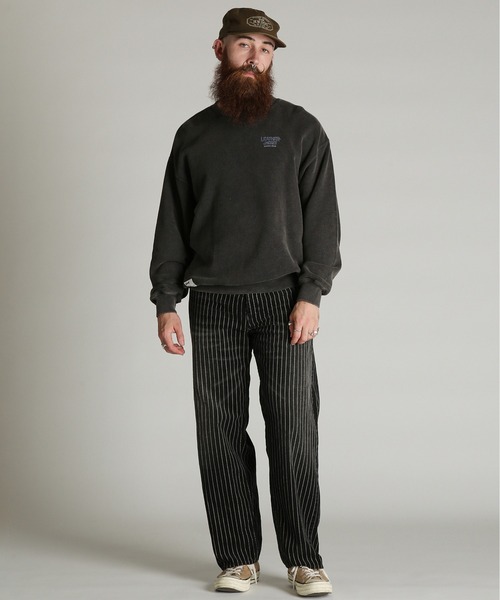 Schott(ショット)の「Schott/ショット/CREW SWEAT LEATHER JACKET MAKES A MAN/クルー スウェット レザー ジャケット メイクスアマン(スウェット・メンズ・ブラック/ダークグリーン・XL/2XL/L/M)」の12枚目の写真