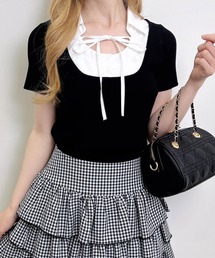 アソート柄シャツドッキング半袖リブニット