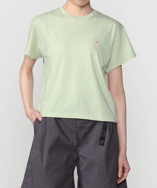 DANTON(ダントン)の「DANTON | クルーネックTシャツ SOLID WOMEN(Tシャツ/カットソー・レディース・ベージュ系その他/ホワイト/ライトグリーン・M/S)」の1枚目の写真