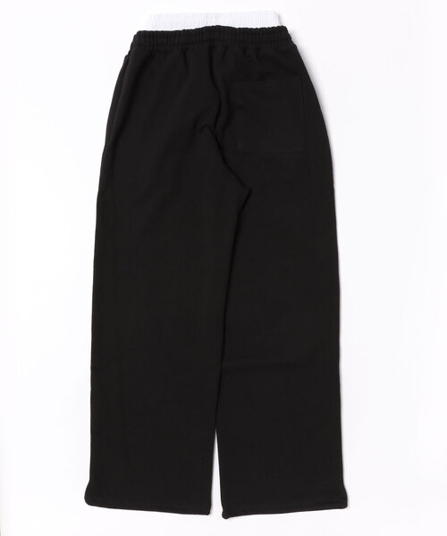 EYEER(イワイイアル)の「SCRIPT LOGO LAYERD SWEATPANTS(スウェットパンツ・レディース・ブラック・SMALL)」の6枚目の写真