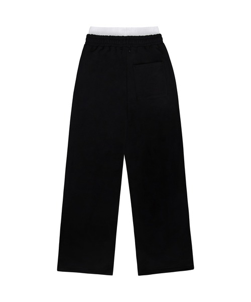 EYEER(イワイイアル)の「SCRIPT LOGO LAYERD SWEATPANTS(スウェットパンツ・レディース・ブラック・SMALL)」の4枚目の写真