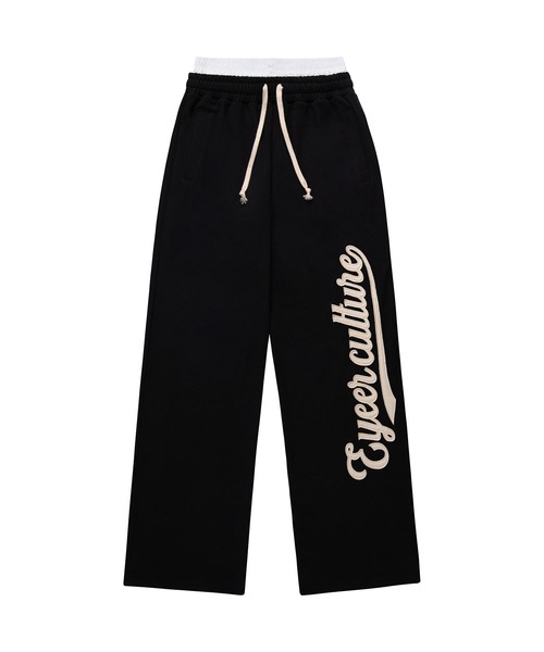 EYEER(イワイイアル)の「SCRIPT LOGO LAYERD SWEATPANTS(スウェットパンツ・レディース・ブラック・SMALL)」の5枚目の写真