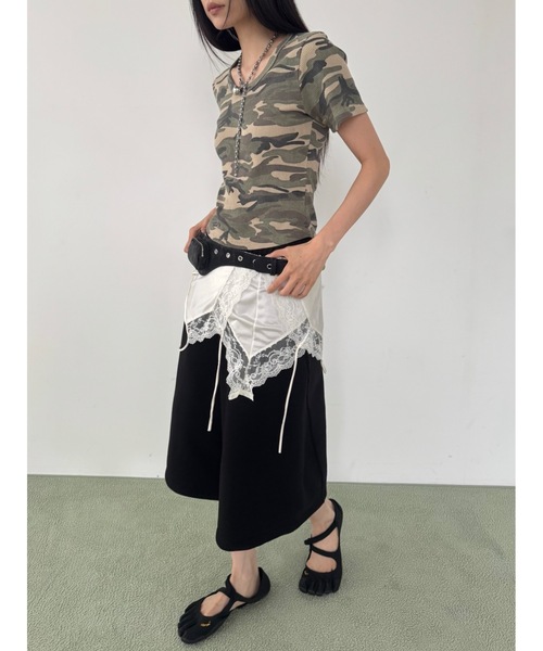 Didot.showroom(ディドット ショールーム)の「【DIDOT.】ワッフルカモフラT(Tシャツ/カットソー・レディース・グレー/ベージュ・FREE)」の10枚目の写真