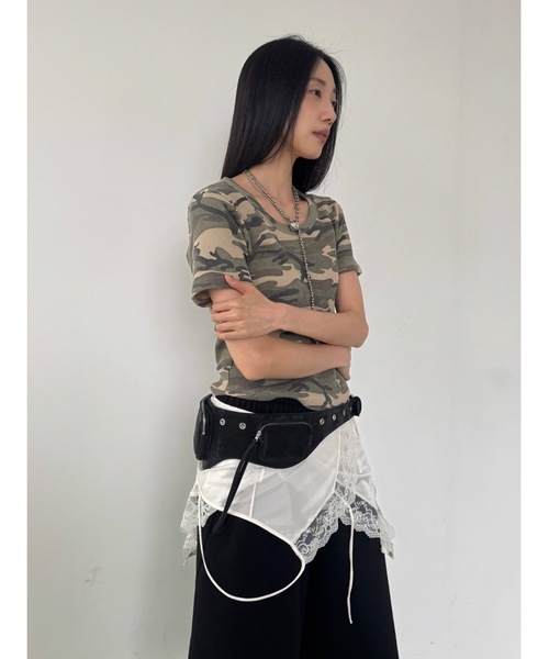 Didot.showroom(ディドット ショールーム)の「【DIDOT.】ワッフルカモフラT(Tシャツ/カットソー・レディース・グレー/ベージュ・FREE)」の9枚目の写真