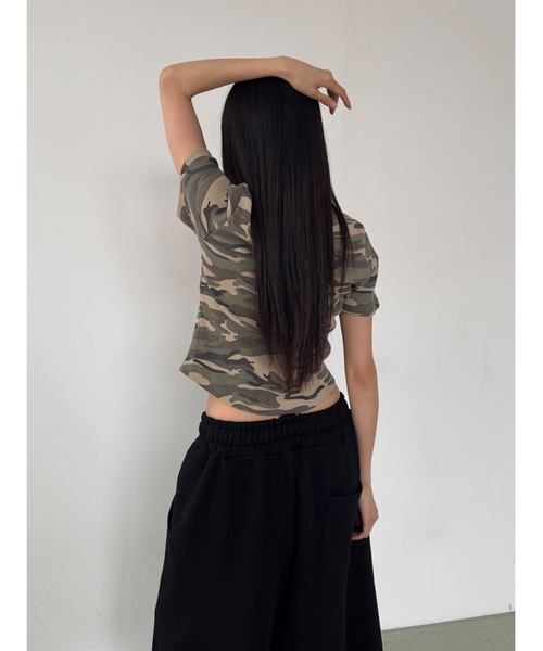 Didot.showroom(ディドット ショールーム)の「【DIDOT.】ワッフルカモフラT(Tシャツ/カットソー・レディース・グレー/ベージュ・FREE)」の16枚目の写真