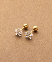【サージカルステンレス】選べるサイズ展開！スタービジューのステンレス製ネジロックピアス