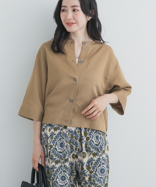 URBAN RESEARCH DOORS（アーバンリサーチドアーズ）の「ノーカラーバックギャザーブラウス（シャツ/ブラウス・レディース・ブラック/ベージュ・FREE）」の12枚目の写真