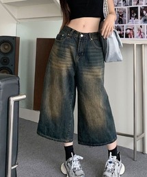 LAC-VERT | フェードデニムハーフパンツ(デニムパンツ)