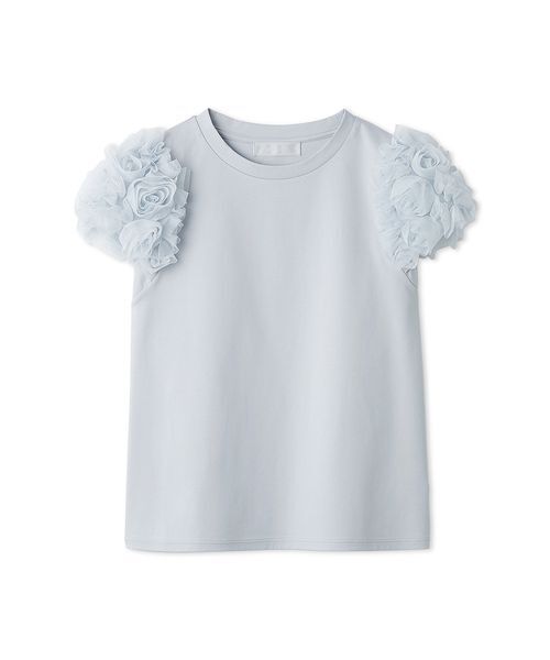 CELFORD(セルフォード)の「【洗える】チュールスリーブカットトップス(Tシャツ/カットソー・レディース・サックスブルー/ブラック/オフホワイト・F)」の12枚目の写真