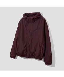 AGOD（エージーオーディー）の「オブリークフードウィンドブレーカー[バーガンディ]（ナイロンジャケット）」