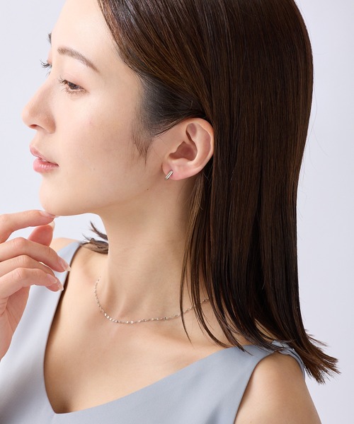 CALIN　STANDARD（カリンスタンダード）の「◆金属アレルギー対応◆◆made in japan◆【痛くない】【落ちにくい】【ストレスフリーな着け心地】スクエア　ミニループフィットイヤリング（イヤリング・レディース・ゴールド/ピンクゴールド/シルバー・FREE）」の4枚目の写真