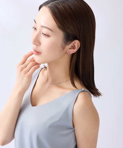 CALIN　STANDARD（カリンスタンダード）の「◆金属アレルギー対応◆◆made in japan◆【痛くない】【落ちにくい】【ストレスフリーな着け心地】スクエア　ミニループフィットイヤリング（イヤリング・レディース・ゴールド/ピンクゴールド/シルバー・FREE）」の7枚目の写真