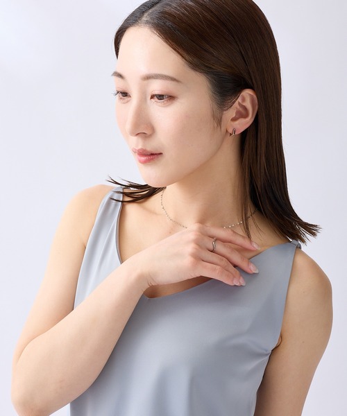 CALIN　STANDARD（カリンスタンダード）の「◆金属アレルギー対応◆◆made in japan◆【痛くない】【落ちにくい】【ストレスフリーな着け心地】スクエア　ミニループフィットイヤリング（イヤリング・レディース・ゴールド/ピンクゴールド/シルバー・FREE）」の8枚目の写真