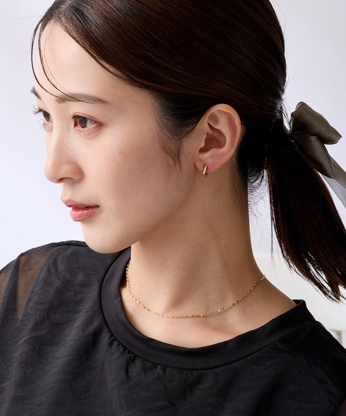 CALIN　STANDARD（カリンスタンダード）の「◆金属アレルギー対応◆◆made in japan◆【痛くない】【落ちにくい】【ストレスフリーな着け心地】スクエア　ミニループフィットイヤリング（イヤリング・レディース・ゴールド/ピンクゴールド/シルバー・FREE）」の14枚目の写真
